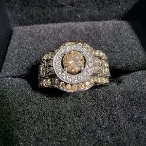 Levian Brown and White Diamond Ring, White Gold
